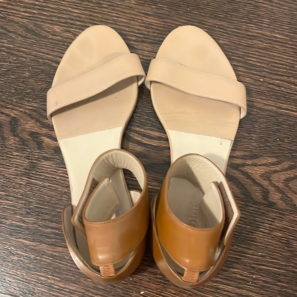 Chloe Sandals, Size 37, brown and tan
